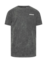 BadRhino Big & Tall Grey 'Ironrhino Sport' Acid Wash 100% Cotton T-Shirt - Image 4 of 5
