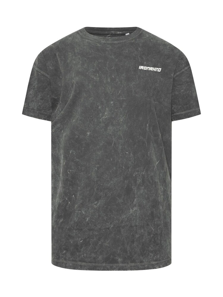 BadRhino Big & Tall Grey 'Ironrhino Sport' Acid Wash 100% Cotton T-Shirt - Image 4 of 5