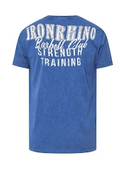 BadRhino Big & Tall Blue IronRhino Barbell Club 100% Cotton T-Shirt - Image 2 of 2