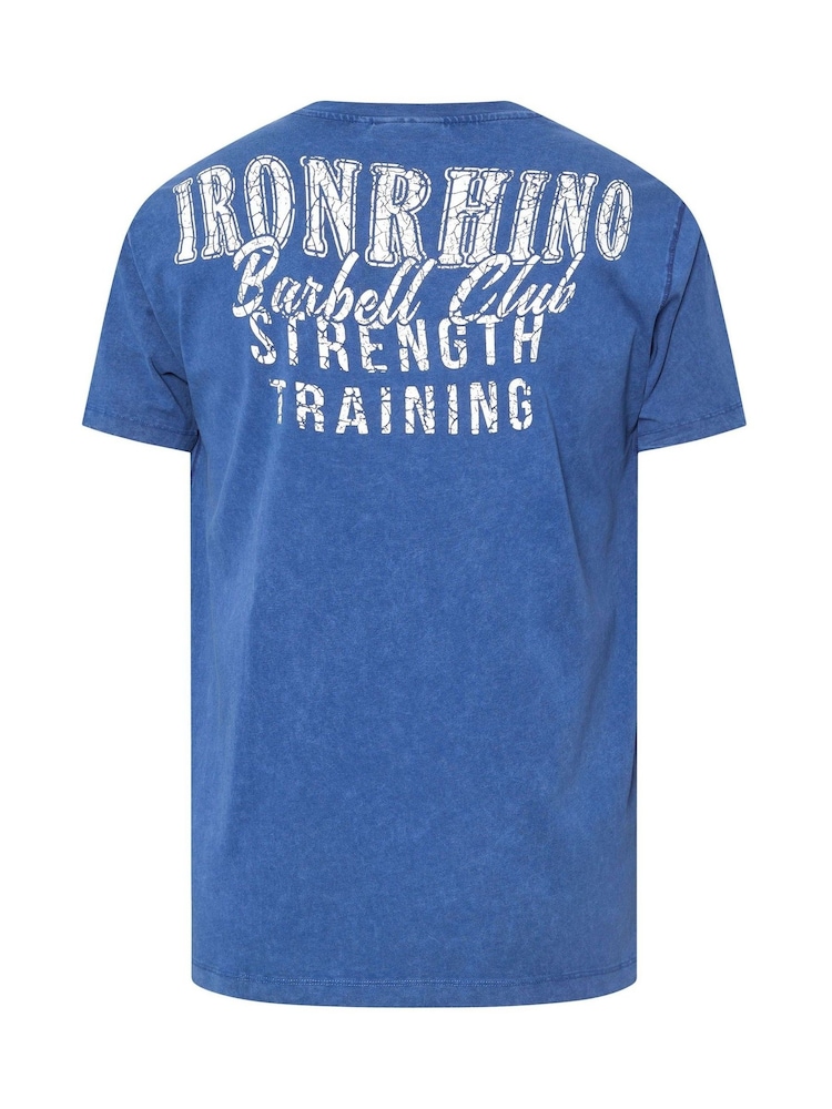 BadRhino Big & Tall Blue IronRhino Barbell Club 100% Cotton T-Shirt - Image 2 of 2