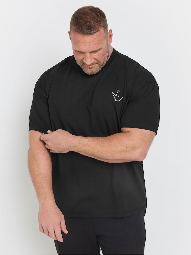 BadRhino Big & Tall Black Ironrhino Iron Never Lies Printed 100% Cotton T-Shirt - Image 1 of 5