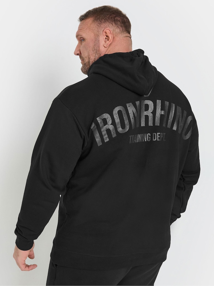 BadRhino Big & Tall Black Ironrhino Training Dept 100% Cotton Hoodie - Image 2 of 5