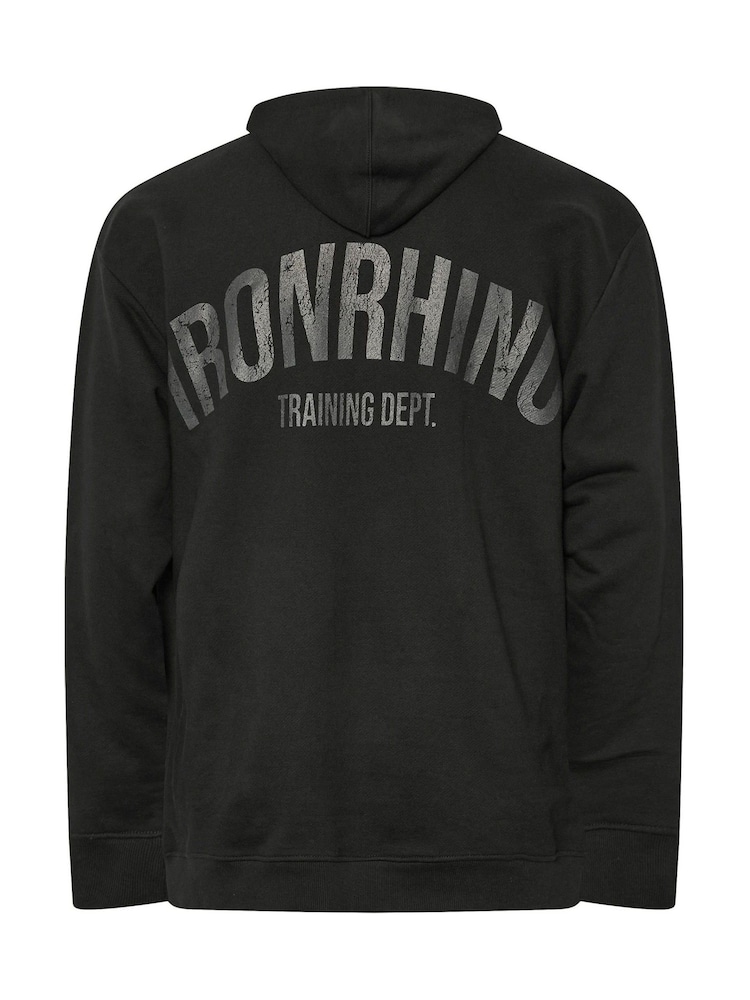 BadRhino Big & Tall Black Ironrhino Training Dept 100% Cotton Hoodie - Image 5 of 5