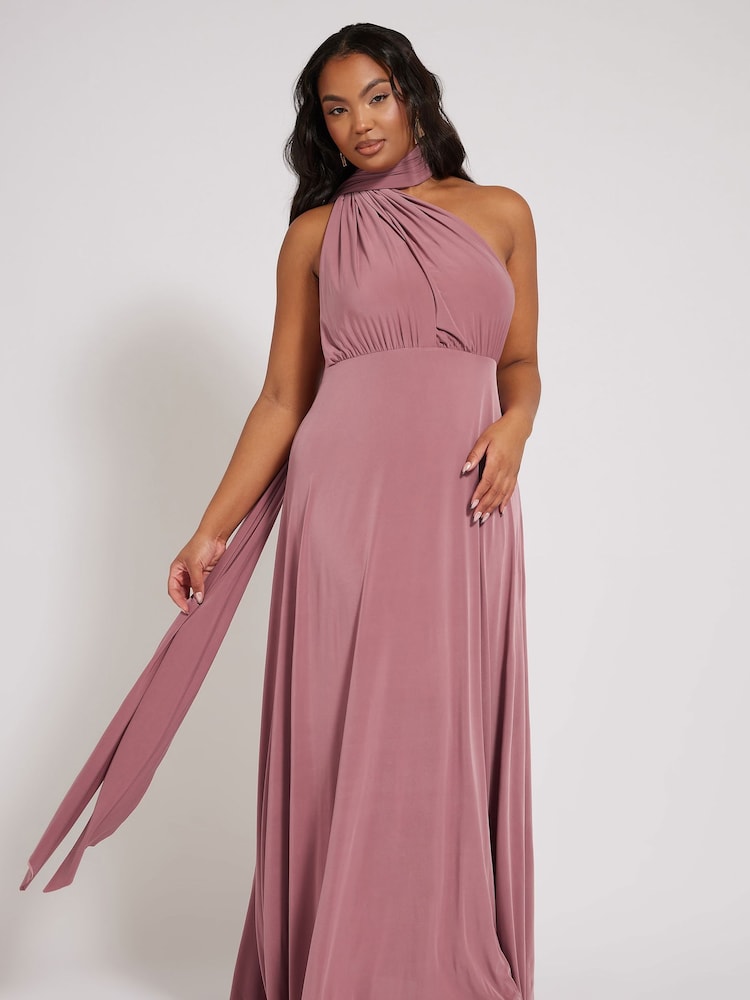Yours Curve Pink London Multiway Maxi Dress - Image 1 of 5