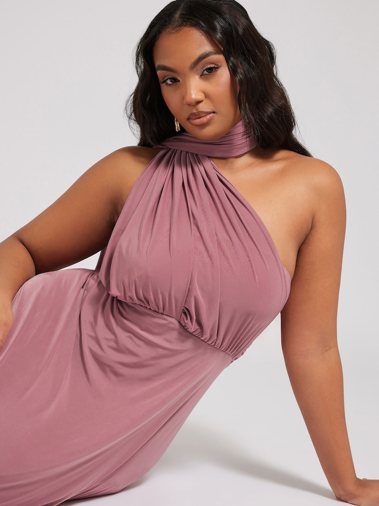 Yours Curve Pink London Multiway Maxi Dress - Image 5 of 5