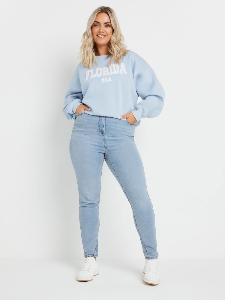 Yours Curve Blue AVA Jeans - Image 2 of 5