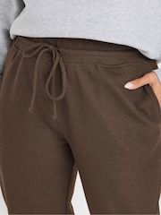 Yours Curve Brown Elasticated Cuffed Joggers - Image 4 of 5