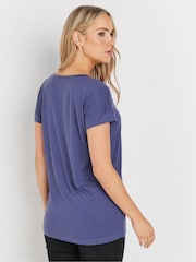 Long Tall Sally Blue Premium Modal V-Neck T-Shirt - Image 3 of 5