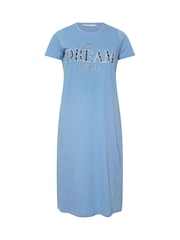 Yours Curve Blue Let Me Dream All Day Midaxi 100% Cotton Nighties 2 Pack - Image 7 of 8