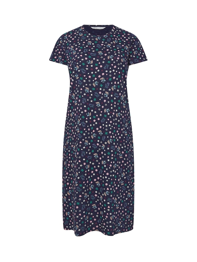 Yours Curve Blue Let Me Dream All Day Midaxi 100% Cotton Nighties 2 Pack - Image 8 of 8