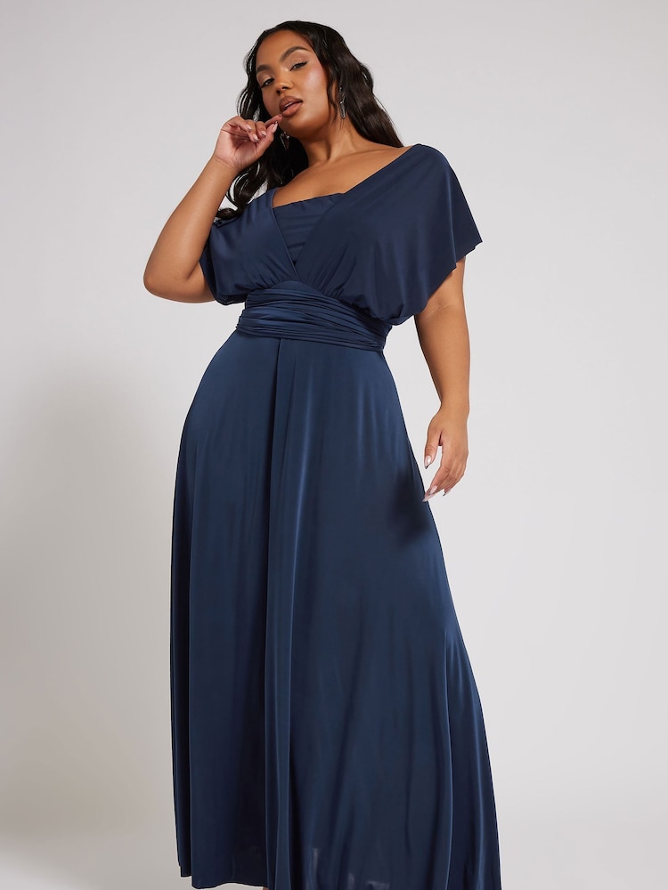 Yours Curve Blue London Multiway Maxi Dress - Image 2 of 5