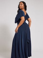Yours Curve Blue London Multiway Maxi Dress - Image 4 of 5