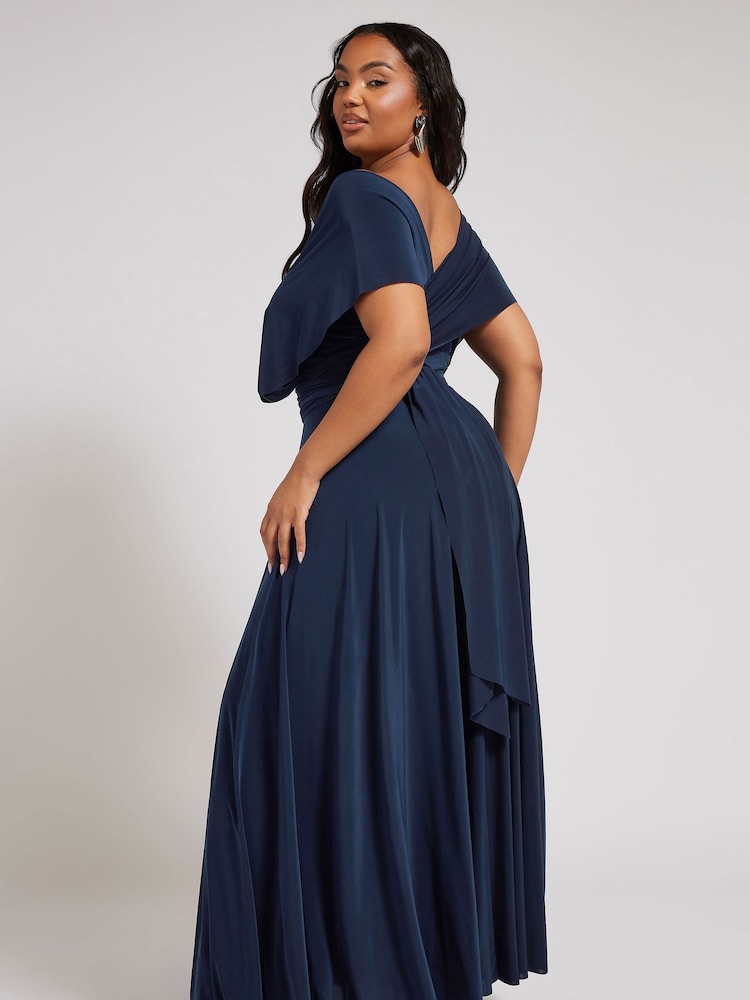 Yours Curve Blue London Multiway Maxi Dress - Image 4 of 5