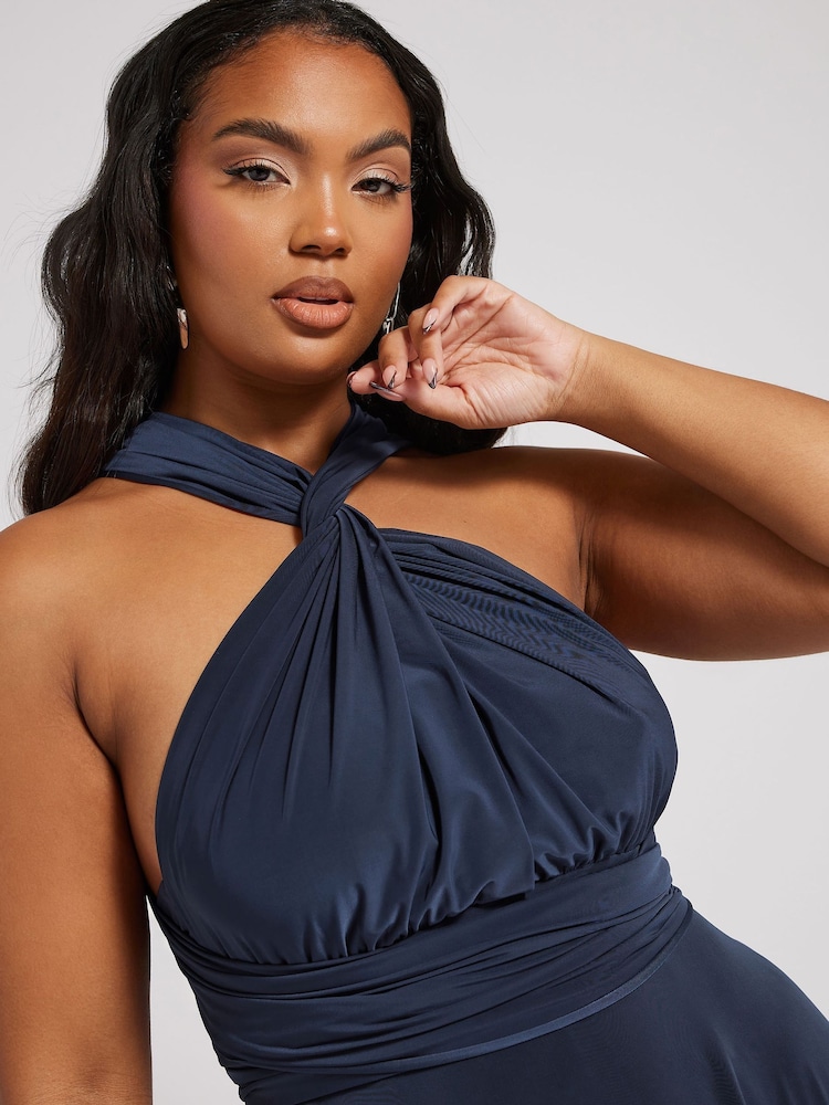 Yours Curve Blue London Multiway Maxi Dress - Image 5 of 5