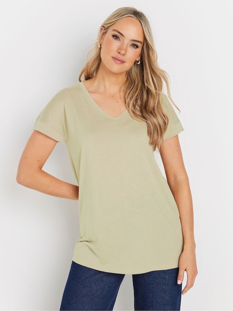 Long Tall Sally Natural Premium Modal V-Neck T-Shirt - Image 1 of 5