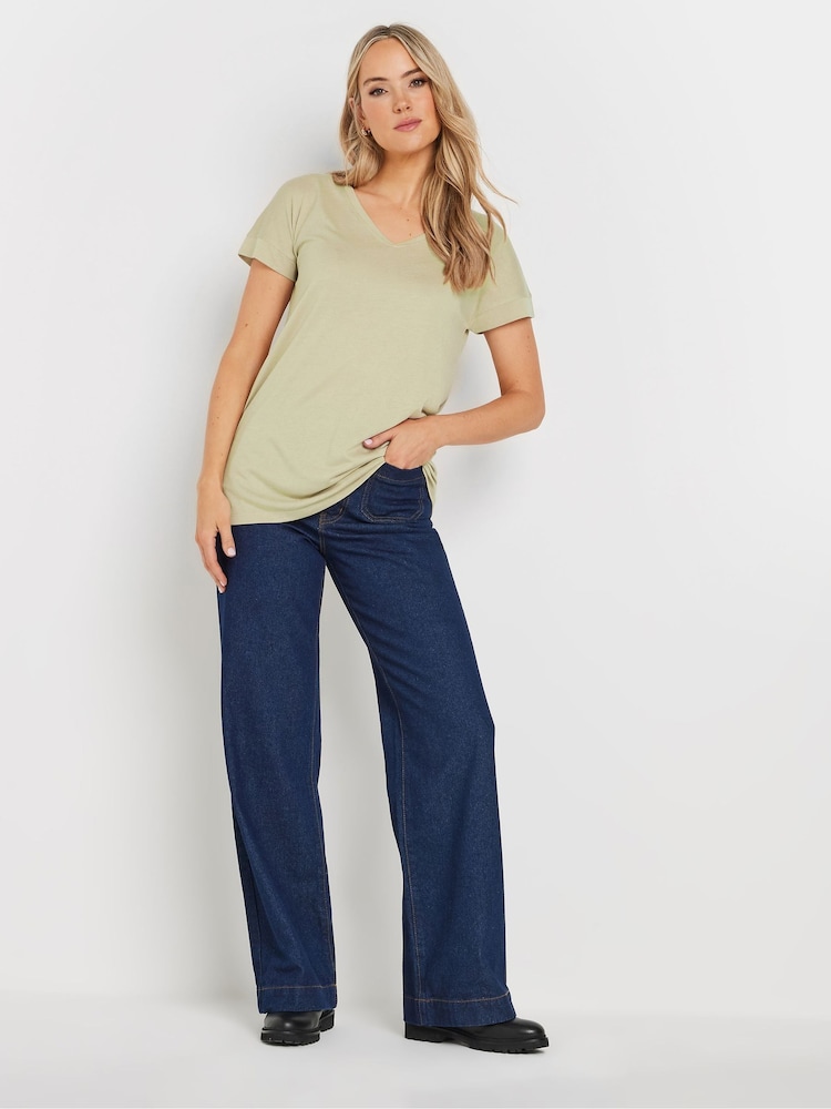 Long Tall Sally Natural Premium Modal V-Neck T-Shirt - Image 2 of 5