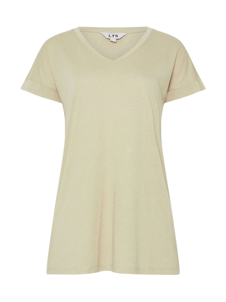 Long Tall Sally Natural Premium Modal V-Neck T-Shirt - Image 5 of 5
