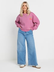 Yours Curve Pink Cherry Back Print Sweatshirt - Image 2 of 6