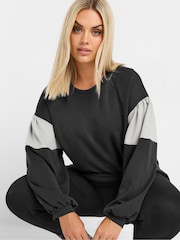 Yours Curve Black Colour Block Sleeve Sweatshirt - Image 4 of 5