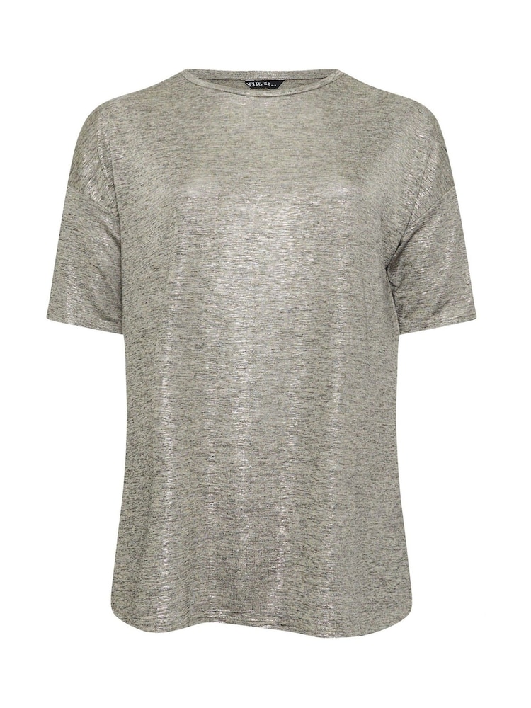 Yours Curve Grey Metallic Detail Top - Image 6 of 6