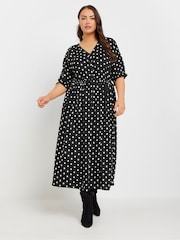 Yours Curve Dark Black Midaxi Dress - Image 3 of 4