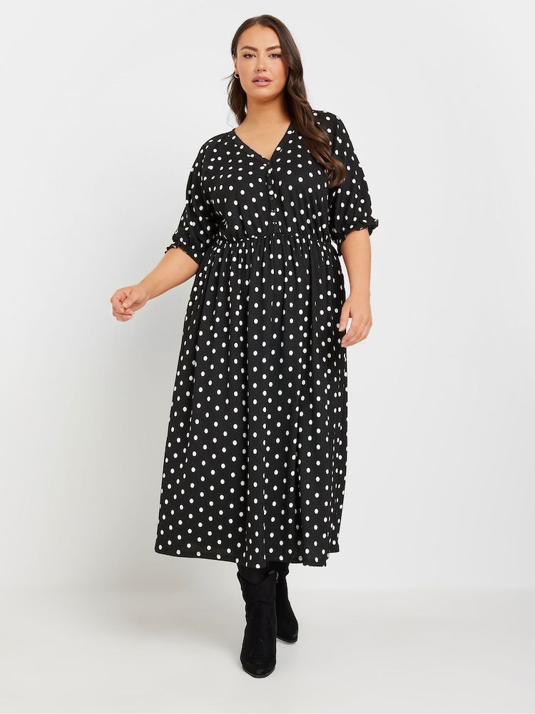 Yours Curve Dark Black Midaxi Dress - Image 3 of 4