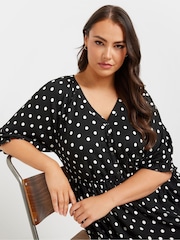 Yours Curve Dark Black Midaxi Dress - Image 4 of 4