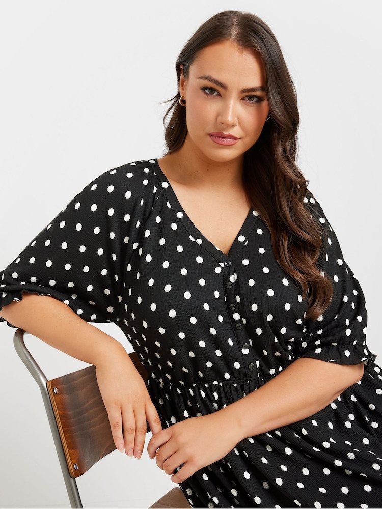 Yours Curve Dark Black Midaxi Dress - Image 4 of 4