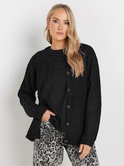 Long Tall Sally Black Chunky Knitted Cardigan - Image 1 of 6