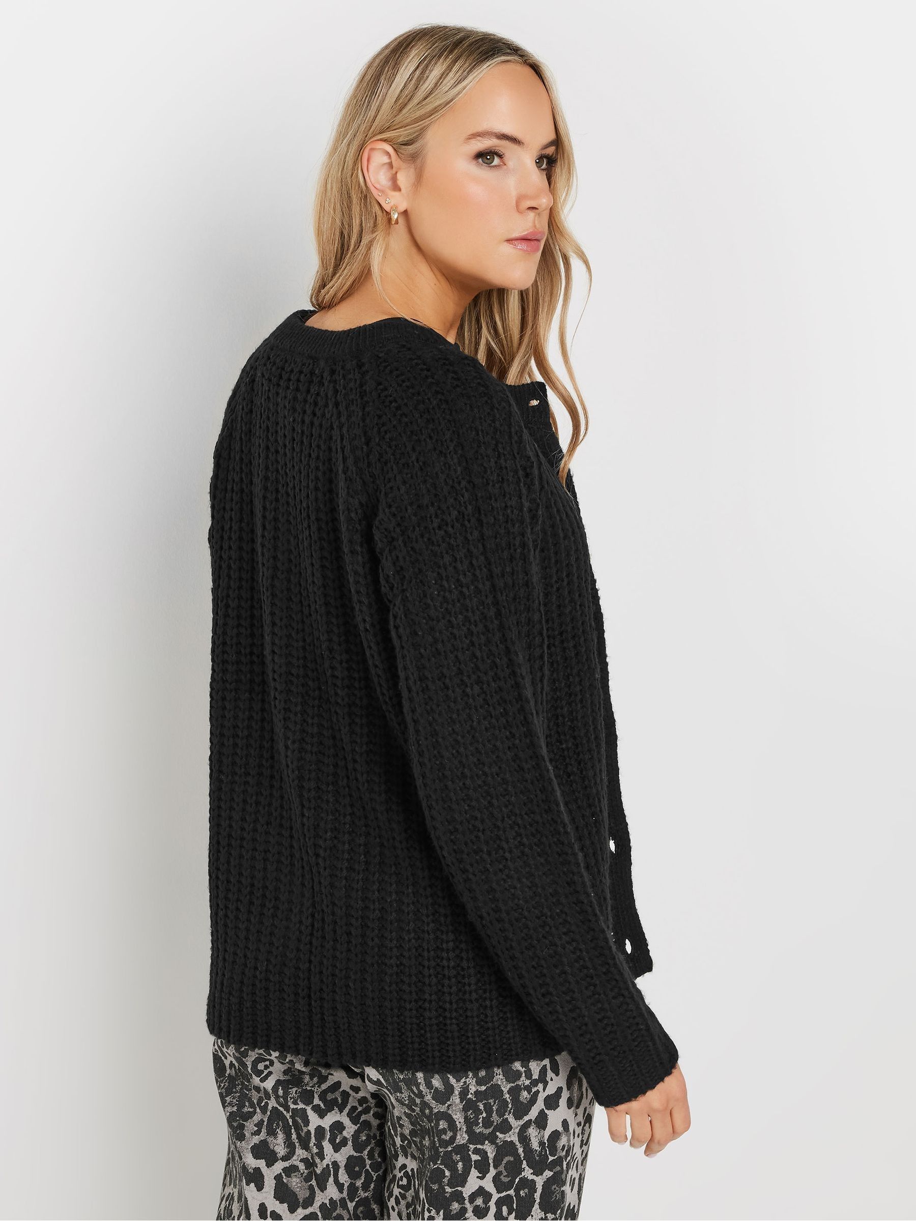 Buy Long Tall Sally Black Chunky Knitted Cardigan from Next USA