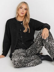 Long Tall Sally Black Chunky Knitted Cardigan - Image 4 of 6