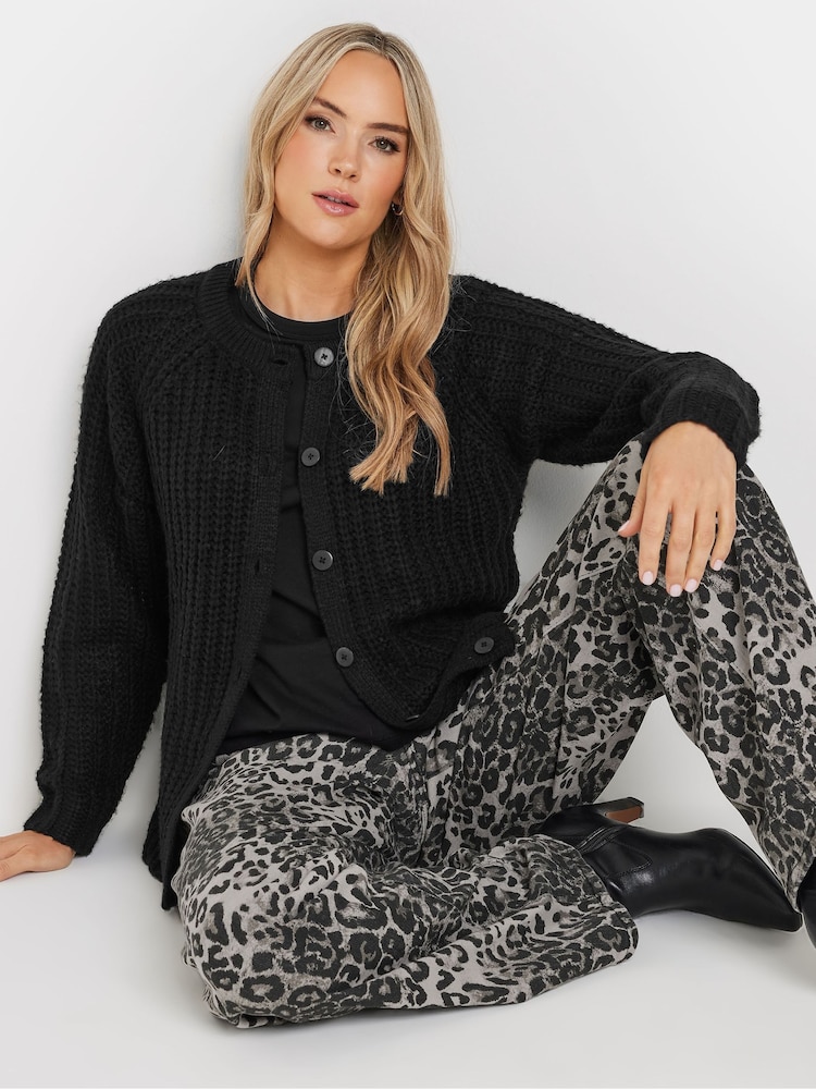 Long Tall Sally Black Chunky Knitted Cardigan - Image 4 of 6