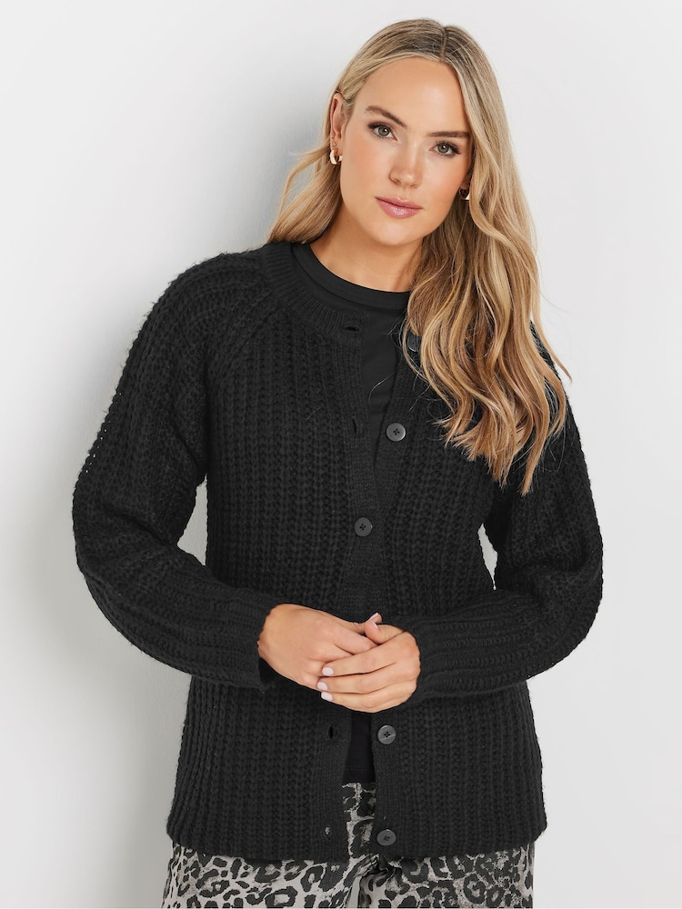 Long Tall Sally Black Chunky Knitted Cardigan - Image 5 of 6