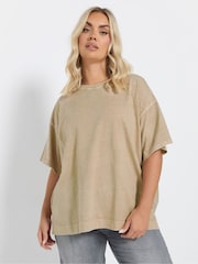 Yours Curve Natural Heavy Weight Box 100% Cotton T-Shirt - Image 2 of 6