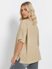 Yours Curve Natural Heavy Weight Box 100% Cotton T-Shirt - Image 4 of 6