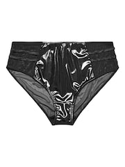 Yours Curve Black Shiny PU Strapping Knickers - Image 5 of 6