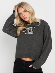 PixieGirl Petite Grey Knitted Hoodie - Image 3 of 5