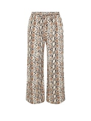 Yours Curve Brown Snake Print Pull On Trousers - Image 5 of 5