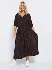 Yours Curve Black Midaxi Dress - Image 1 of 5