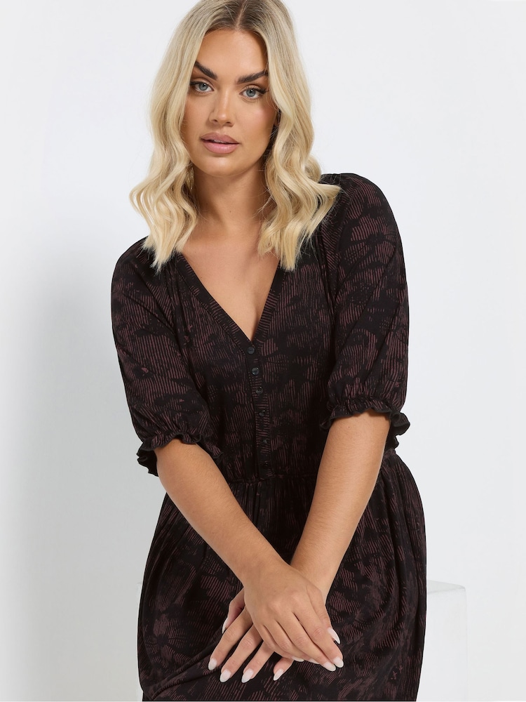 Yours Curve Black Midaxi Dress - Image 4 of 5