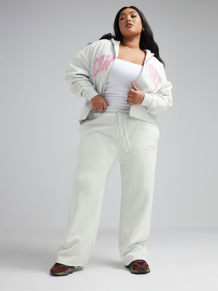 Yours Curve Grey Limited Comfort Staight Leg Joggers - Image 3 of 5