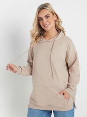 Yours Curve Natural Overhead Hoodie - Image 1 of 5