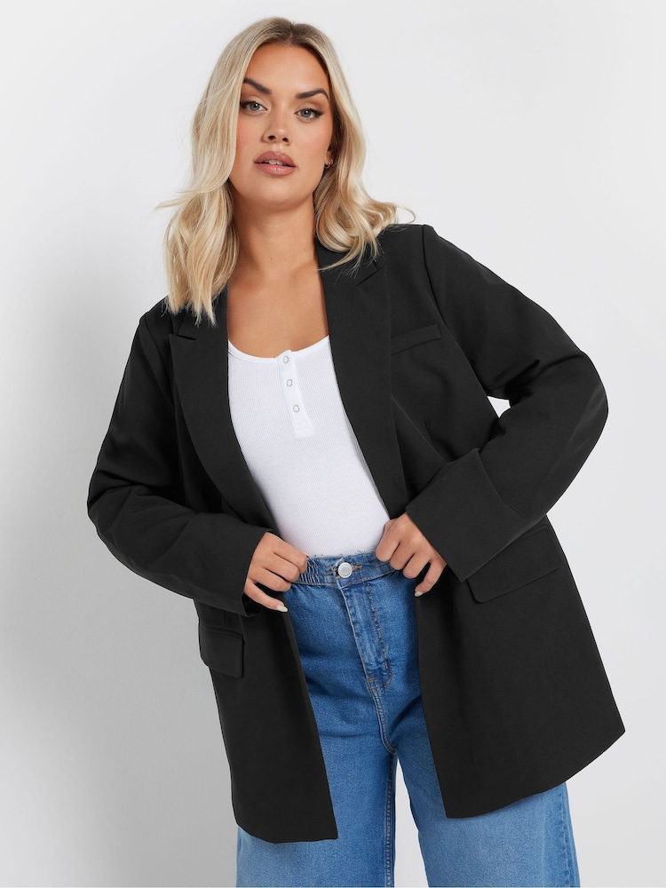 Yours Curve Black Tailored Blazer - Image 2 of 5