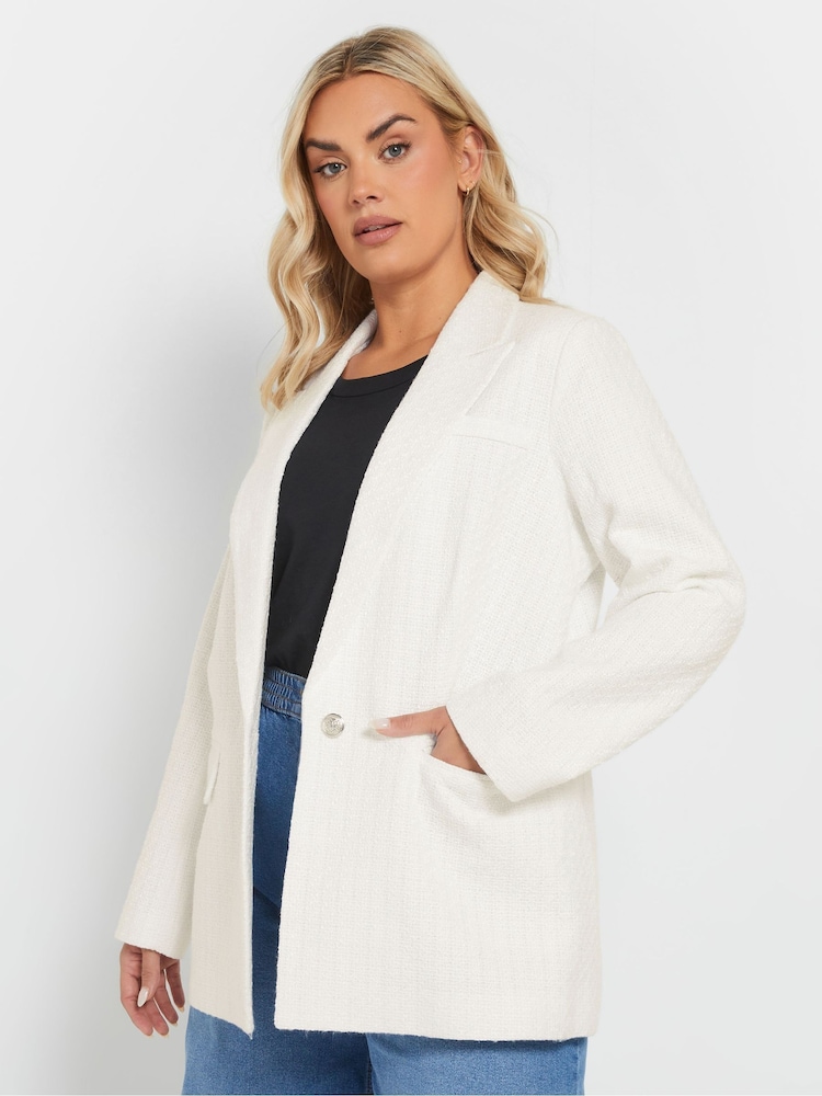 Yours Curve Natural Boucle Blazer - Image 1 of 9