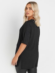 Yours Curve Black Textured Top - Image 3 of 5