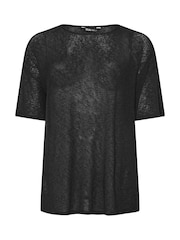 Yours Curve Black Textured Top - Image 5 of 5