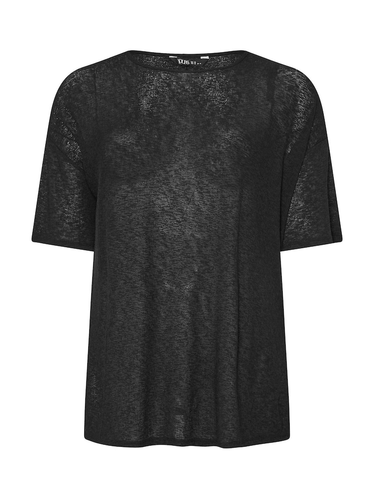 Yours Curve Black Textured Top - Image 5 of 5