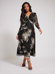 Бежевый - Yours Curve London Twist Front Mesh платье макси - Image 1 of 4