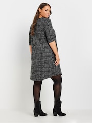Yours Curve Dark Grey Check Print Mini Dress - Image 3 of 5