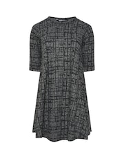 Yours Curve Dark Grey Check Print Mini Dress - Image 5 of 5